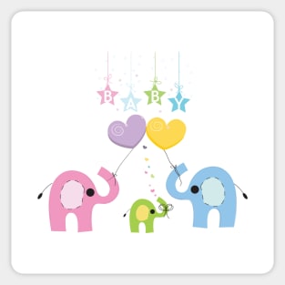 Baby elephant family Sticker